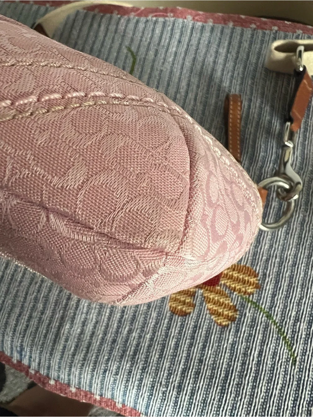 Coach SOHO Pink Signature C's Buckle Flap Crossbody Bag